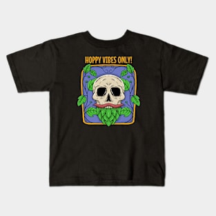 Brewing T-shirt - Hoppy vibes skull Kids T-Shirt